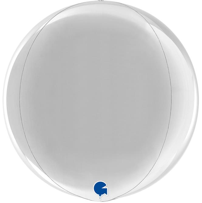 Küre Balon Metalik Gümüş-Gri Renkli 45 Cm 15'' (Grabo)