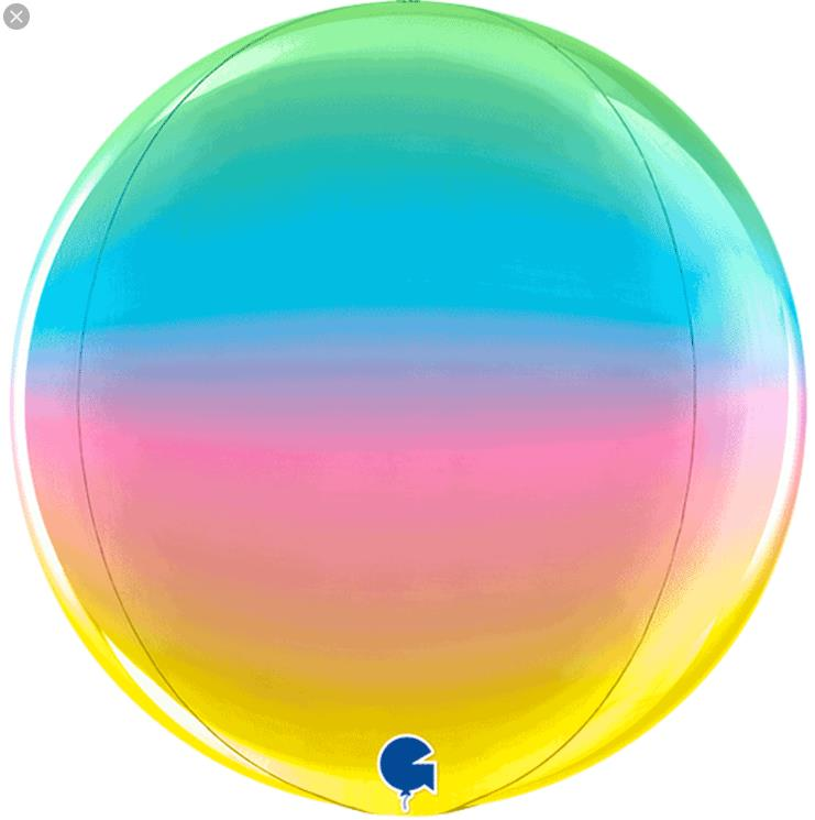Küre Balon Gökkuşağı Renkli 45 Cm 15'' (Grabo)