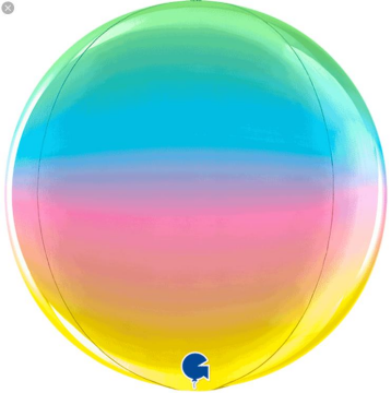 Küre Balon Gökkuşağı Renkli 45 Cm 15'' (Grabo)