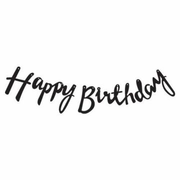 KALİGRAFİ BANNER H.BIRTHDAY SİYAH