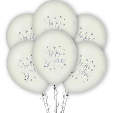 İyi Ki Doğdun Gümüş Baskılı 12'' Balon Beyaz Renk ( 100 Adet )
