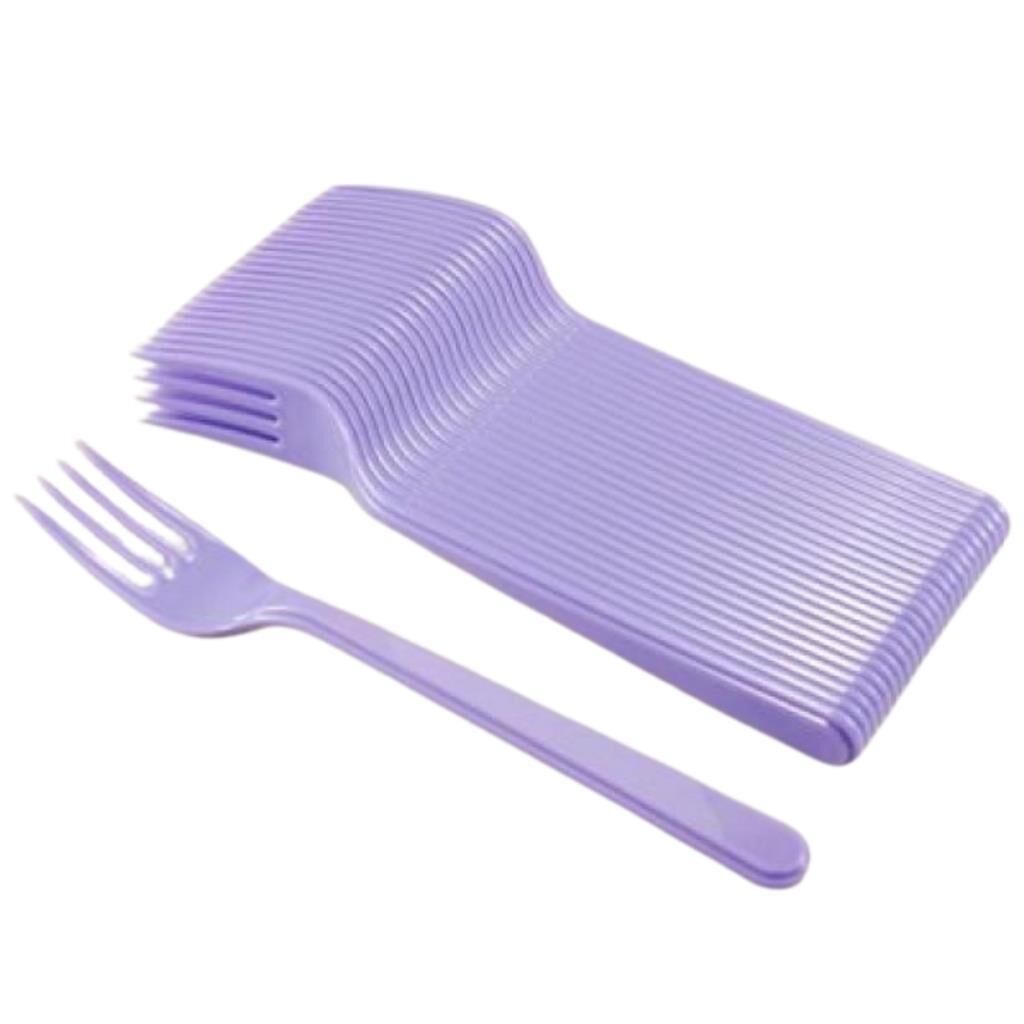 MOR PLASTİK ÇATAL ( 25 Lİ )