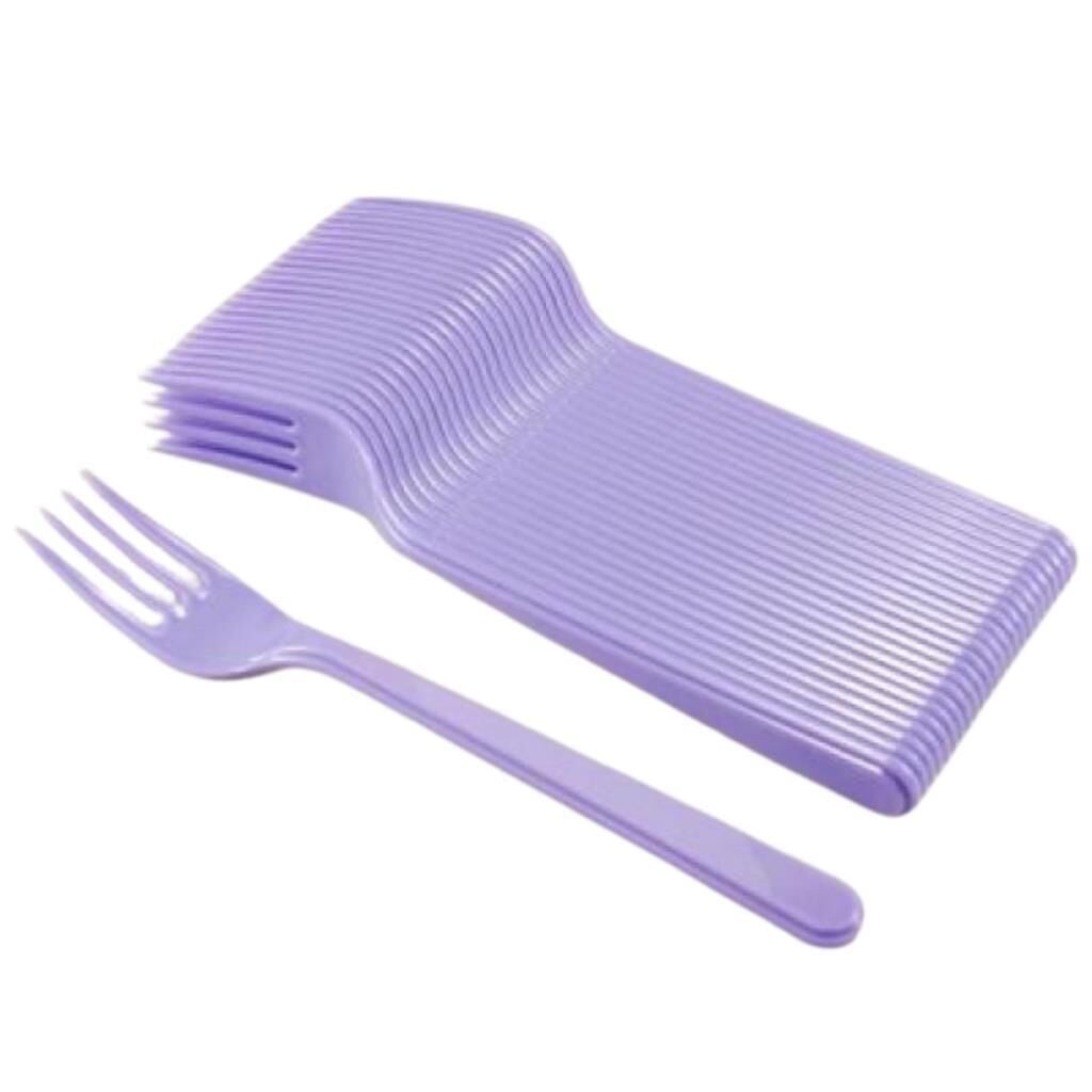 MOR PLASTİK ÇATAL ( 25 Lİ )