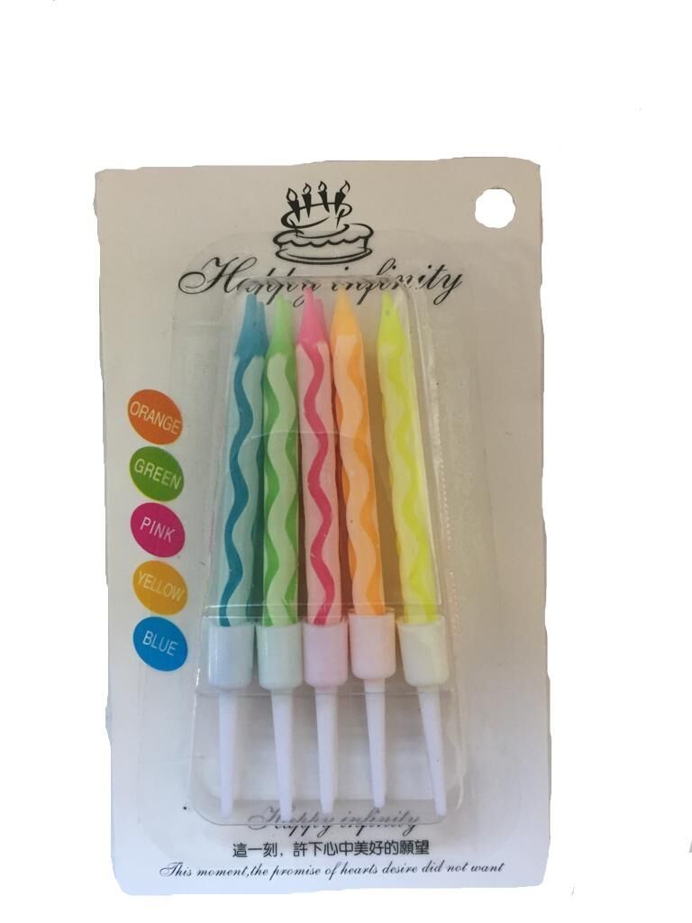 Renkli Küçük Pasta Mum 10 Adet