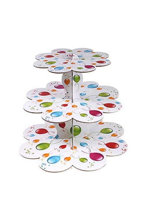 3 KATLI CUPCAKE STANDI BALONLU