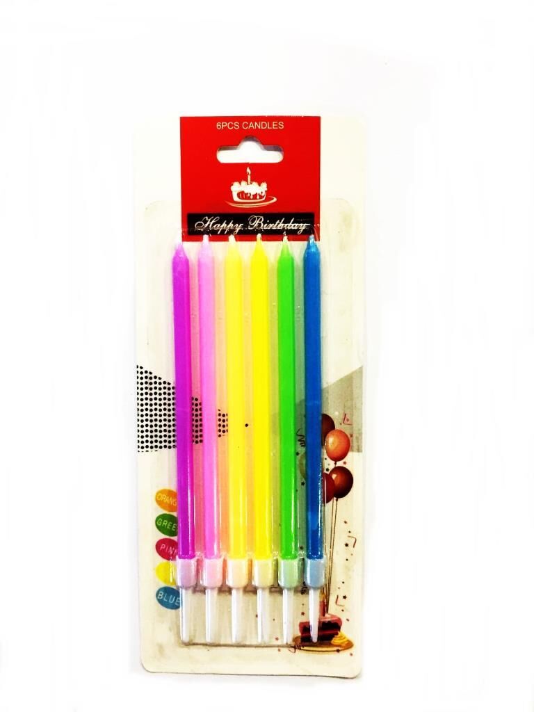 Şeffaf Renkli Mum 6 Adet