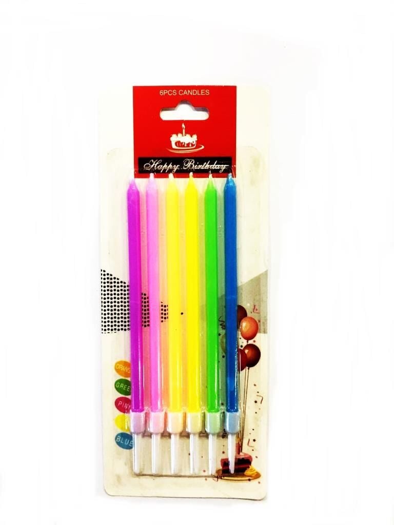 Şeffaf Renkli Mum 6 Adet