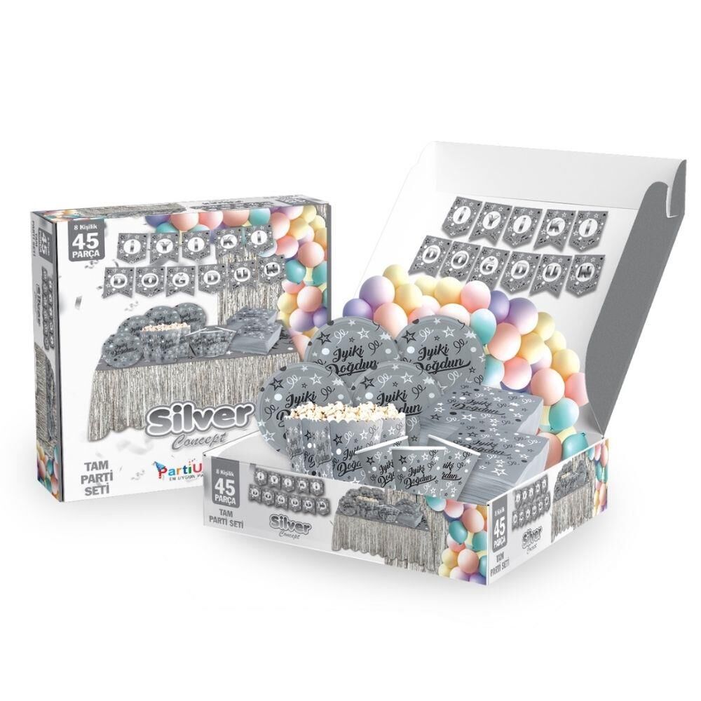 PARTİ SETİ 45 Lİ İYİKİ DOĞDUN GÜMÜŞ