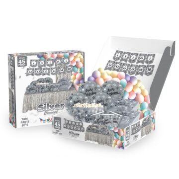 PARTİ SETİ 45 Lİ İYİKİ DOĞDUN GÜMÜŞ