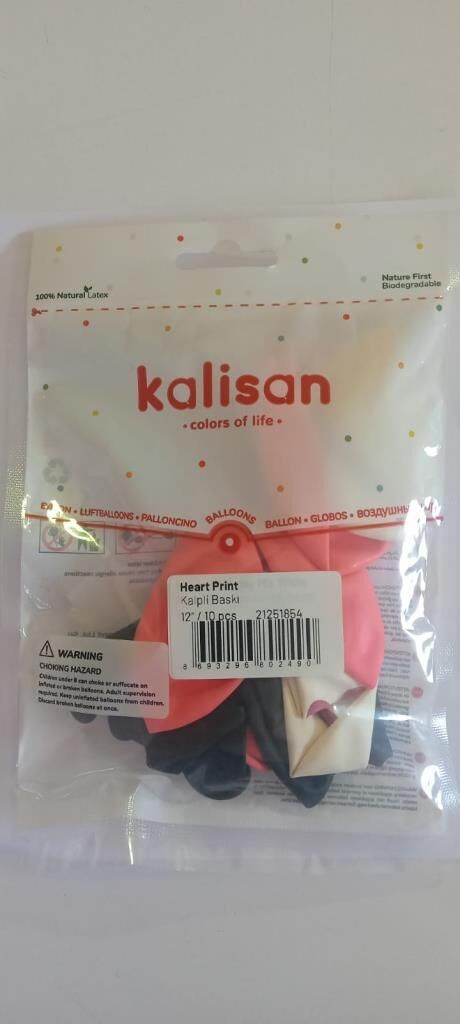 12'' KALP BASKILI BALON ( 10 LU )