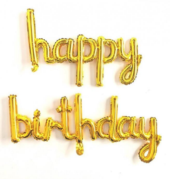 Gold Happy Birthday (Kendin Şişir)