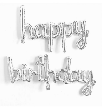 Gümüş Happy Birthday Folyo Balon (Kendin Şişir)