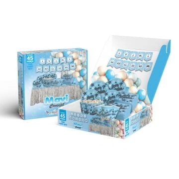 PARTİ SETİ 45 Lİ İYİKİ DOĞDUN MAVİ GÜMÜŞ