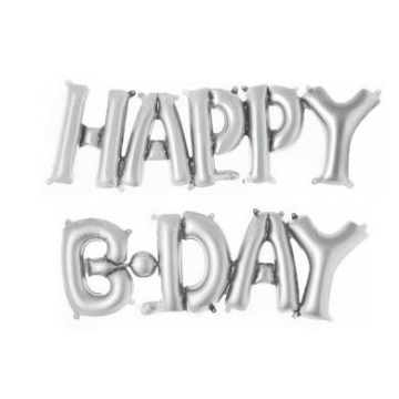 Happy Birthday Folyo Balon Gümüş
