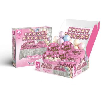 PARTİ SETİ 45 Lİ İYİKİ DOĞDUN PEMBE GOLD