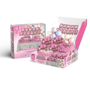 PARTİ SETİ 45 Lİ İYİKİ DOĞDUN PEMBE GOLD