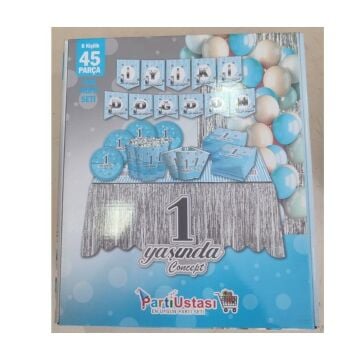 PARTİ SETİ 45 Lİ 1 YAŞ MAVİ