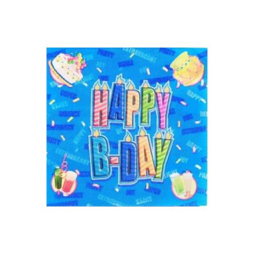 TEMALI H.BIRTHDAY MAVİ PEÇETE