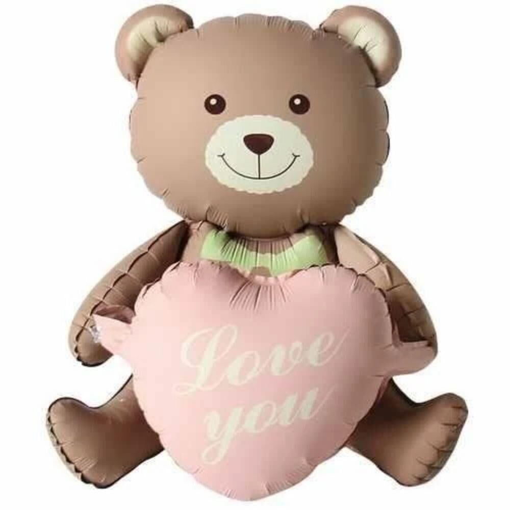 KARAMEL KALPLİ OTURAN AYI FOLYO BALON