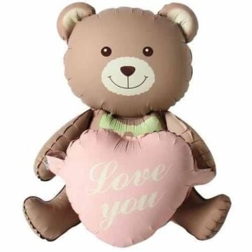 KARAMEL KALPLİ OTURAN AYI FOLYO BALON