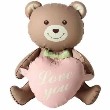 KARAMEL KALPLİ OTURAN AYI FOLYO BALON