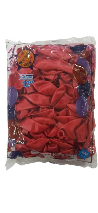 Metalik Kırmızı Balon 100 Adet (Hbk)