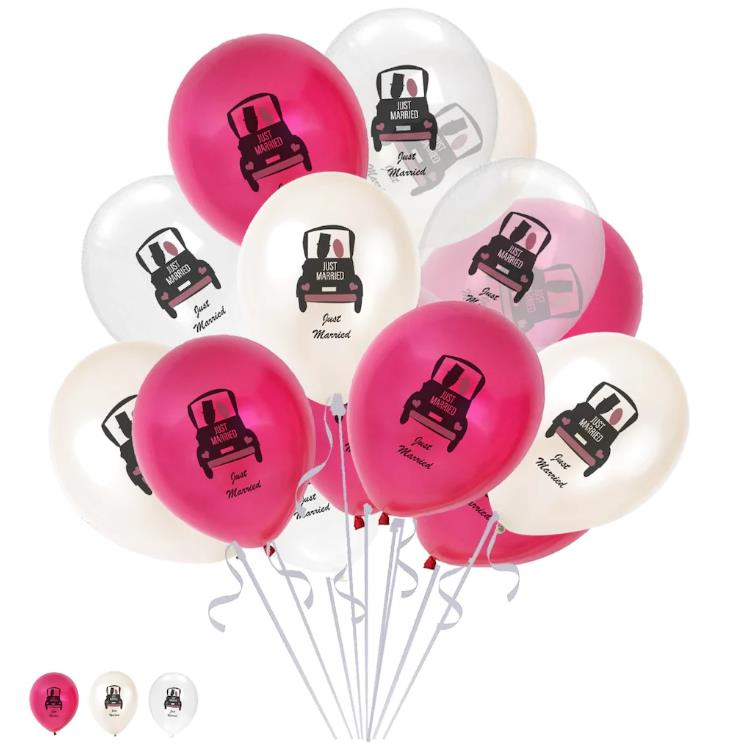 Just Married Baskılı Metalik Balon 100 Adet (Hbk)