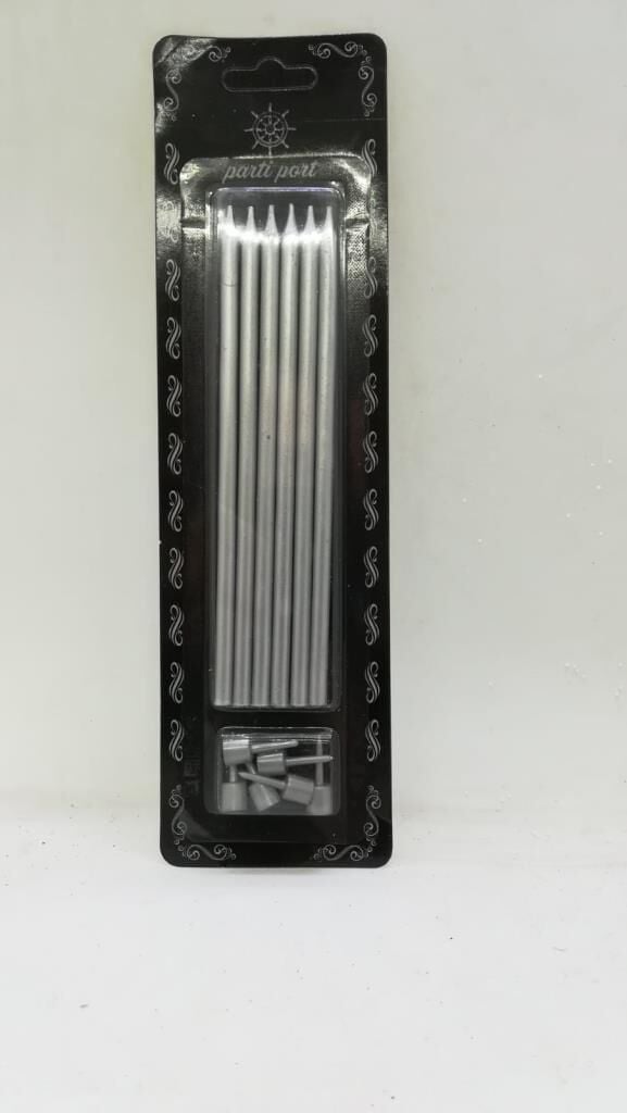 İTHAL PASTA MUMU GÜMÜŞ 14 CM