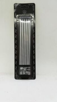İTHAL PASTA MUMU GÜMÜŞ 14 CM