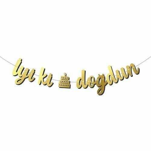 KALİGRAFİ BANNER İYİ Kİ DOĞDUN GOLD