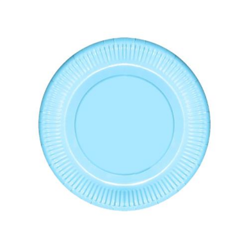 Makaron Renk Karton Tabak Mavi Renk ( 8 Adet )