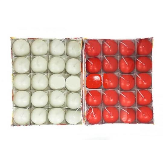 Yüzen Mum Kırmızı-Beyaz 1 Adet Fiyatıdır (Paket 24 Adettir)