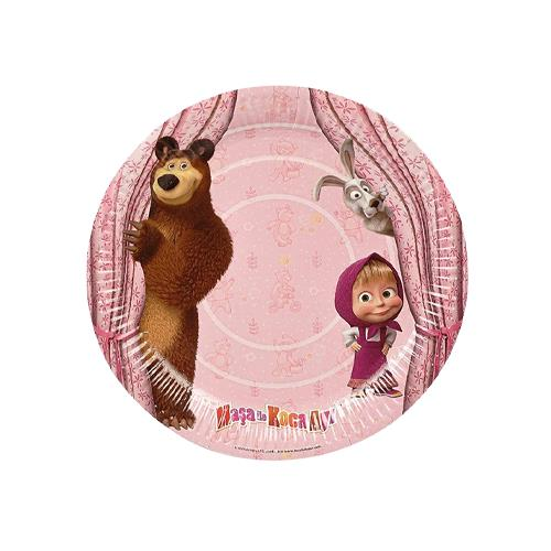 Masha İle Koca Ayı Baskılı Lisanslı Karton Tabak ( 6 Adet )