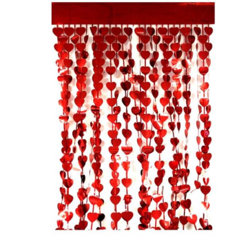 Metalize Kapı Perdesi Kalpli