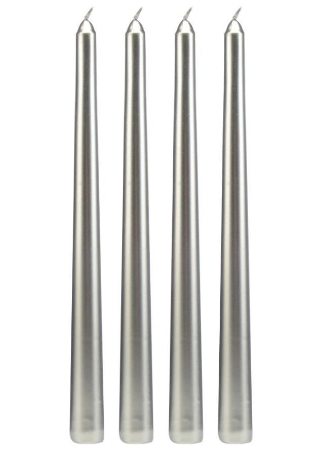 Şamdan Mumu Gümüş Renk 4 Adet 24 Cm Boy 2 Cm Çap