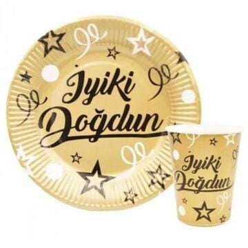 İYİ Kİ DOĞDUN GOLD KARTON TABAK ( P.C )
