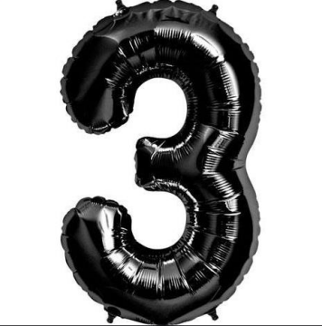 S/SHAPE FOLYO BALON RAKAM -3- SİYAH