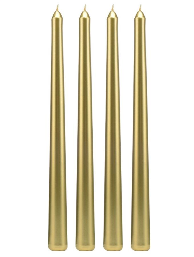 Şamdan Mumu Gold Renk 4 Adet 24 Cm Boy 2 Cm Çap
