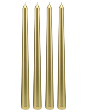 Şamdan Mumu Gold Renk 4 Adet 24 Cm Boy 2 Cm Çap