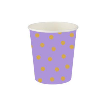 PUANTİYELİ DÜŞLER LİLA KARTON BARDAK