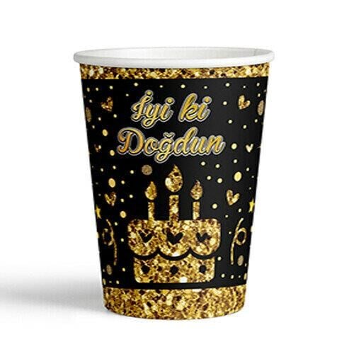 İYİ Kİ DOĞDUN GOLD KARTON BARDAK ( P.C )