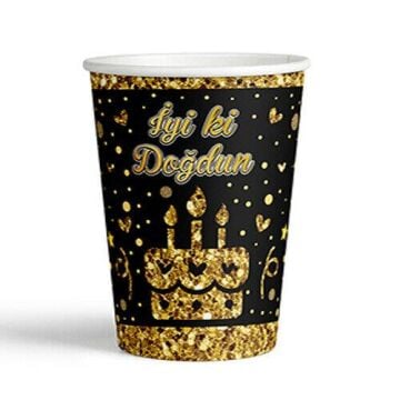İYİ Kİ DOĞDUN GOLD KARTON BARDAK ( P.C )