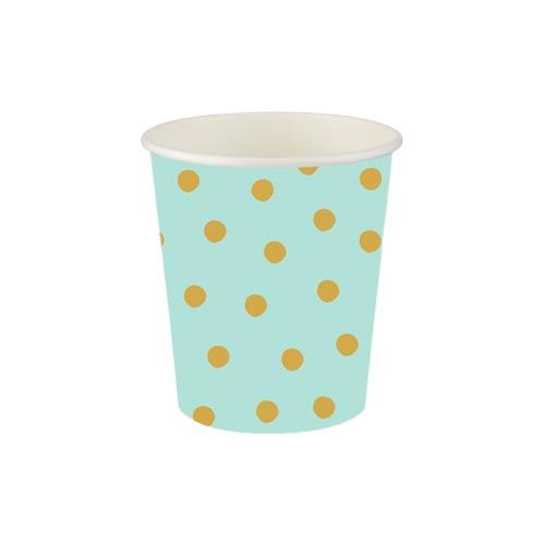 PUANTİYELİ DÜŞLER MİNT YEŞİL KARTON BARDAK