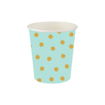 PUANTİYELİ DÜŞLER MİNT YEŞİL KARTON BARDAK