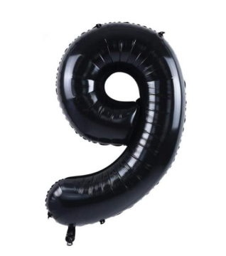 S/SHAPE FOLYO BALON RAKAM -9- SİYAH