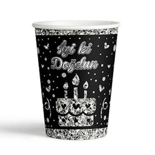 İYİ Kİ DOĞDUN GÜMÜŞ KARTON BARDAK ( P.C )