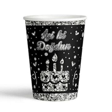 İYİ Kİ DOĞDUN GÜMÜŞ KARTON BARDAK ( P.C )