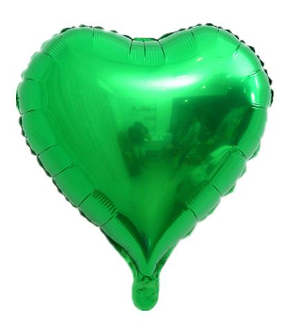 Kalp Folyo Balon Yeşil 35 Cm 18 İnch