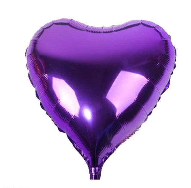 Kalp Folyo Balon Mor 35 Cm 18 İnch