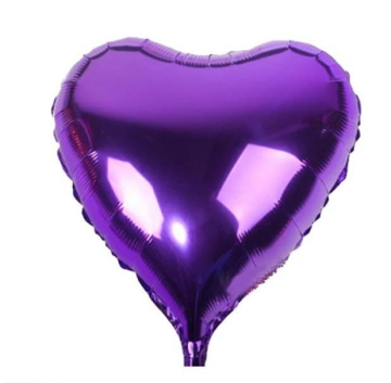 Kalp Folyo Balon Mor 35 Cm 18 İnch